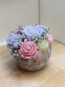 Centro floral en maceta