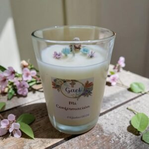Vela en vaso personalizada