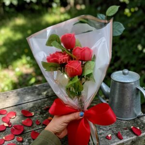 Ramo de rosas en vela